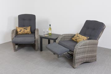 VDG Casablanca/Atlanta verstelbare stoel loungeset - 3-delig, Verzenden, Nieuw, Wicker, Loungeset