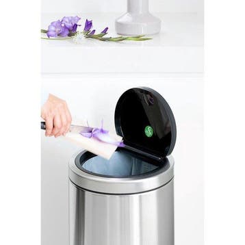 Brabantia Touch bin flat top - 30 liter - matt steel ( ve..., Huis en Inrichting, Verzenden, Nieuw