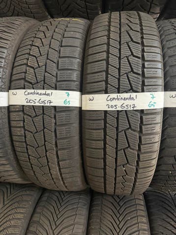 205-65-17 Continental Winterbanden 7mm Montage 205 65 17, Ophalen, Gebruikt, 17 inch, Band(en)
