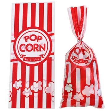 Fako Bijoux - Uitdeelzakjes Popcorn Rood - 12.5x27.5cm - 50, Verzenden, Nieuw