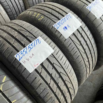 2 x Hankook 235-55-18 Zomerbanden 6mm, 18 inch, Gebruikt, Ophalen of Verzenden, 235 mm