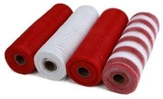 Decomesh metallic set rood wit en gestreept 26 cm rol 9, Ophalen of Verzenden, Nieuw