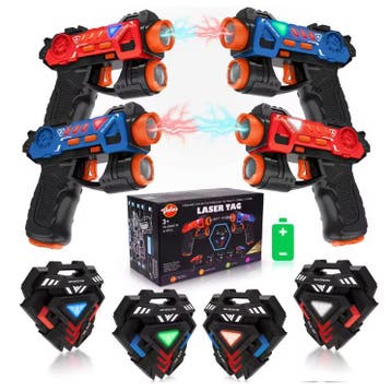 Laser Tag Set met 4 Infrarood Blasters en Badges, Verzenden, Nieuw