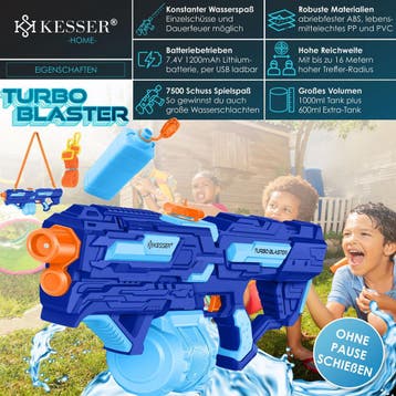 Waterpistool - Zwwer krachtig - Bereik 8 meter - Blauw - KES, Verzenden, Zo goed als nieuw