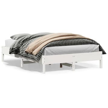 Tweepersoonsbed 140x200 Grenen | Tweedekansje | OP=OP, Huis en Inrichting, Gebruikt, Wit, Tweepersoons, 200 cm
