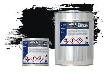 Wixx 2K Epoxy 650 Extreme Betoncoating RAL 9005 | Gitzwart, Zwart, Nieuw, Verf, Verzenden
