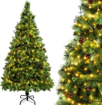 Kerstboom met verlichting - Kunstkerstboom - 180 cm - Met st, Diversen, Verzenden, Zo goed als nieuw
