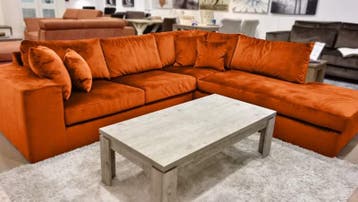 Hoekbank Loenen - hoekbanken - Oranje, Nieuw, 150 cm of meer, Stof, 200 tot 250 cm