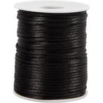 Satijnkoord, dikte 2 mm, zwart, 50 m/ 1 rol, Nieuw