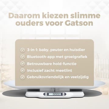 Gatson Babyweegschaal met App - Tot 30kg - Inclusief, Ophalen of Verzenden, Zo goed als nieuw