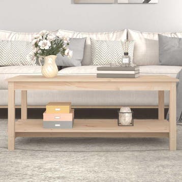 vidaXL Salontafel 110x55x45 cm massief grenenhout, Huis en Inrichting, 100 tot 150 cm, Verzenden, Nieuw, 50 tot 100 cm