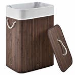 Bamboe Wasmand Curly - 72 L - Bruin - Uitneembare Waszak, Verzenden, Nieuw