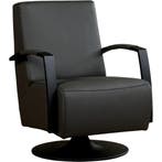 Leren draaifauteuil Mood - Hermes Antracite (donkergrijs) -, Huis en Inrichting, Fauteuils, Nieuw, Ophalen of Verzenden, 50 tot 75 cm