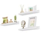 Set van 3 Zwevende Wandplanken – Witte MDF Fotoplanken Moder, Huis en Inrichting, Kasten | Wandmeubels, Verzenden, Nieuw