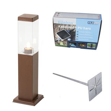 Buitenlamp roestbruin met grondpin en kabelmof 45cm IP44 -, Tuin en Terras, Verzenden, Nieuw