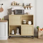 Rotan Sideboard met Schuifdeur – Buffetkast met 4 Vakken, Verzenden, Nieuw