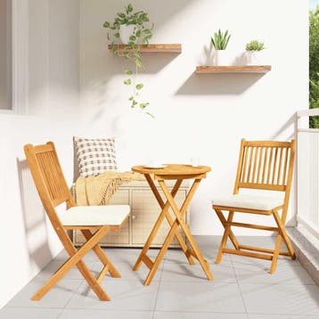 vidaXL Tuin Bistro Set 3 st Bruin Massief Acaciahout, Tuin en Terras, Verzenden, Nieuw, 3 zitplaatsen