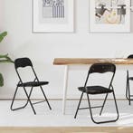 vidaXL Inklapbare stoel 2 pcs Zwart 48 x 44 x 78 cm Fluweel, Huis en Inrichting, Verzenden, Nieuw, Zwart