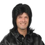 Pruik Roy zwart luxe, Hobby en Vrije tijd, Feestartikelen, Verzenden, Nieuw