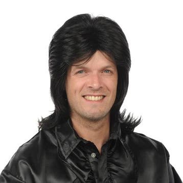 Pruik Roy zwart luxe, Verzenden, Nieuw