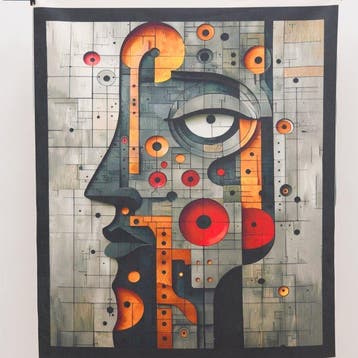 AA207 - Decoratief Stof “Abstract Geometrisch Profiel” –