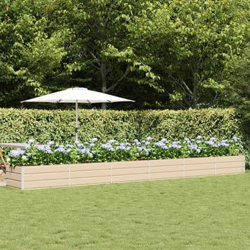 vidaXL Plantenbak Ivoor 600 x 80 x 45 cm Staal, Tuin en Terras, Bloembakken en Plantenbakken, Verzenden, Nieuw, Metaal, 60 tot 100 cm
