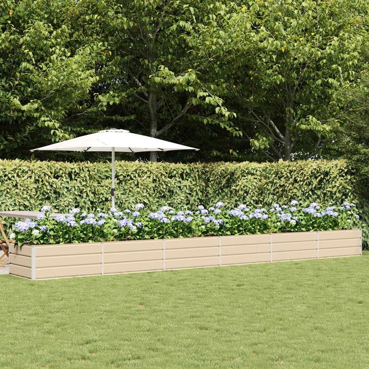 vidaXL Plantenbak Ivoor 600 x 80 x 45 cm Staal, Tuin en Terras, Bloembakken en Plantenbakken, 60 tot 100 cm, Nieuw, Metaal, 30 tot 60 cm