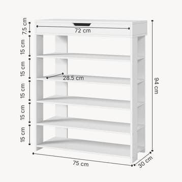 Staande kast Boppeelo 94x75x30 cm [en.casa], Huis en Inrichting, Verzenden, Nieuw