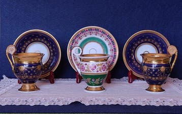 Porcelaine de Paris - Kop en schotel (3) - Porselein