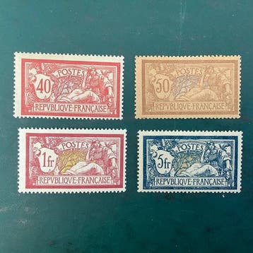 Frankrijk 1900 - Merson de 40 cent, 50 cent, 1 Fr en 5 Fr -, Gestempeld