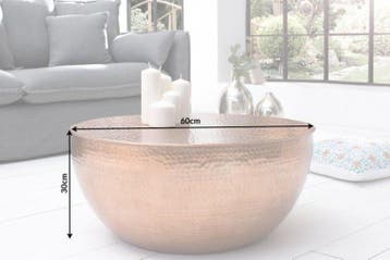 Ronde salontafel ORIENT II 60cm koper metaal aluminium, Ophalen of Verzenden, Nieuw