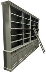 Boekenkast XXXL Engels groen met trap Reeuwijk 400 x 260cm, Ophalen of Verzenden, Nieuw