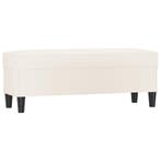 Poef kunstleer creme 100cm | retourdeal 61% korting, Kunststof, Gebruikt, Minder dan 50 cm, Ophalen of Verzenden