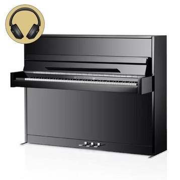 Wilhelm Schimmel W 114M TwinTone SP chroom silent piano, Nieuw, Zwart, Piano