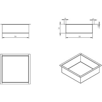 Wiesbaden Demis Inbouwnis - 30x30x10cm - Mat Zwart, Ophalen of Verzenden, Nieuw, Rvs