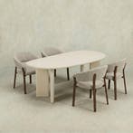 salontafel organisch maya microcement paneelpoot 120 cm, Huis en Inrichting, Tafels | Salontafels, Verzenden, Nieuw, Industriële meubels
