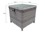 Toscane XL bijzettafel 50x50xH46 cm wit grijs, Tuin en Terras, Ophalen of Verzenden, Nieuw, Wicker