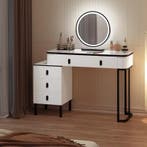 Kaptafel met LED Spiegel en Kruk – 5 Lades en Kast, Verzenden, Nieuw