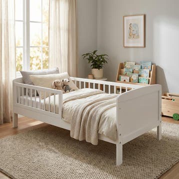 Kinderbed 200x90 Wit | Incl. Lattenbodem | OP=OP, Kinderen en Baby's, Kinderkamer | Bedden, 85 tot 100 cm, Nieuw, Ophalen of Verzenden