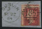 Groot-Brittannië 1864 - 1 penny lake-red plate 80, Postzegels en Munten, Gestempeld