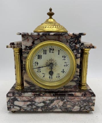 Klok - Art Deco Marmer, Brons - 1910-1920 - Japy Frères et, Antiek en Kunst