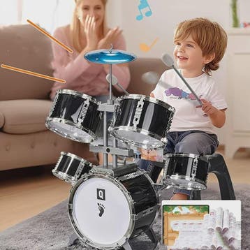 Mini Drumstel voor Kinderen - Rode Electroplated Beginnersse, Verzenden, Nieuw