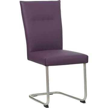Set van 6 Leren eetkamerstoelen Retro - Toledo Aubergine, Huis en Inrichting, Stoelen, Ophalen of Verzenden, Nieuw, Leer, Vijf, Zes of meer stoelen