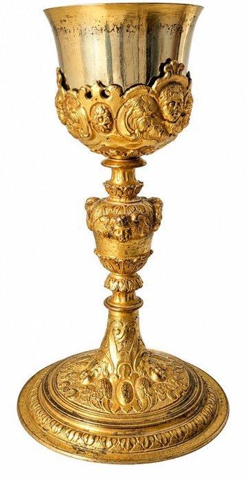 Kelk - Zilver, Koper - Romeinse Barokkelk - 24 cm, Antiek en Kunst