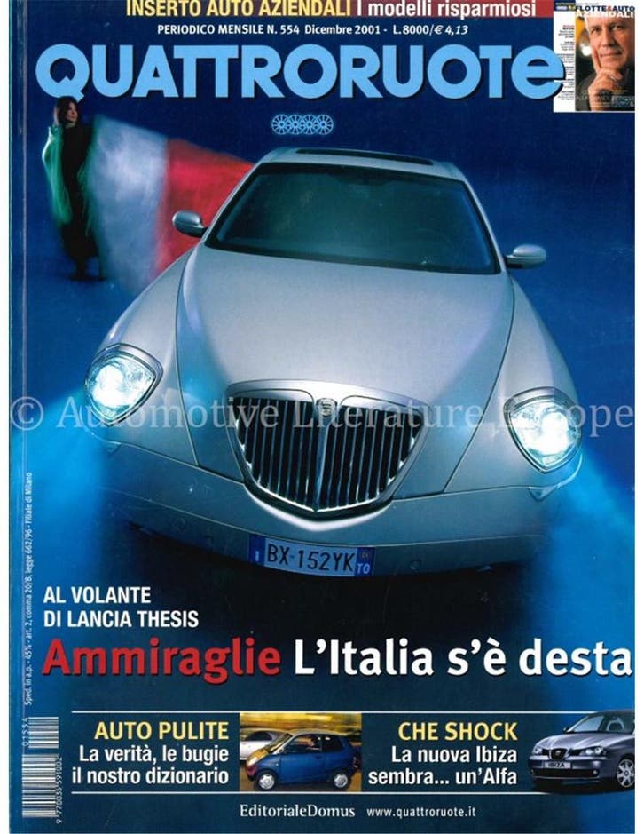2001 QUATTRORUOTE MAGAZINE 554 ITALIAANS, Boeken, Auto's | Folders en Tijdschriften
