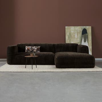 *WOONWINKEL* Bruine Hoekbank Met Chaise Longue Rechts, Verzenden, Nieuw