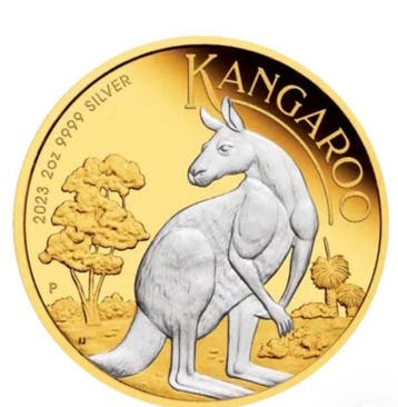 Australië. 2 Dollars 2023 Kangaroo. 2 oz (.999) mit CoA und