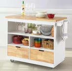 Keukentrolley met Werkblad – Kast op Wielen met Lades, Verzenden, Nieuw