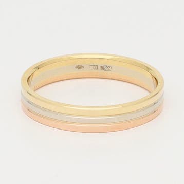 Ring - 14 karaat Geel goud, Witgoud, Roségoud - Tricolor, Sieraden, Tassen en Uiterlijk, Ringen, Nieuw
