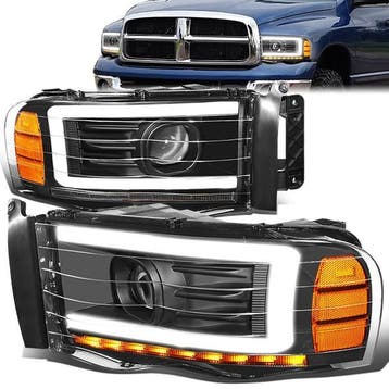 SK-Import Koplampen LED Black Housing Dodge Ram, Auto-onderdelen, Ophalen of Verzenden, Nieuw, Dodge